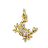Metal TQ lat&oacute;n colgante cangrejo Dorado