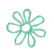 Colgantes Rafia flor 55mm Verde