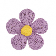 Colgantes Rafia flor 55mm Lila-amarillo