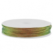 Hilo macram&eacute; trenzado 1mm Multicolor-naranja verde met&aacute;lico