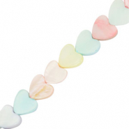 Abalorios conchas coraz&oacute;n Multicolor pastel