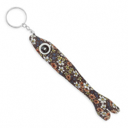 llavero de pescado 17.5cm Marr&oacute;n oscuro-blanco-azul-naranja-amarillo
