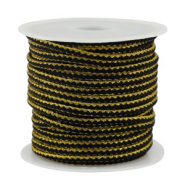 Cordón trenzado trendy 2.3mm Nego-dorado