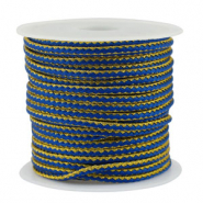 Cordón trenzado trendy 2.3mm Azul-dorado