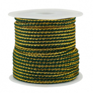 Cordón trenzado trendy 2.3mm Verde-dorado