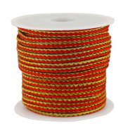Cordón trenzado trendy 2.3mm Rojo-dorado