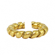Anillos Acero Inox retorcido Dorado
