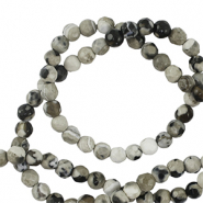 Piedras naturales Ágata 3mm faceteados Gris-beige-negro