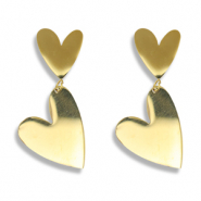 Pendientes Acero Inox corazón Dorado