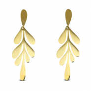 Pendientes Acero Inox hoja Dorado