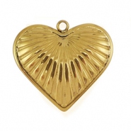 Colgantes Acero Inox corazón Dorado