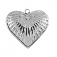 Colgantes Acero Inox coraz&oacute;n Plateado