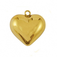 Colgantes Acero Inox corazón Dorado