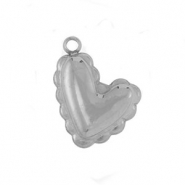 Colgantes Acero Inox coraz&oacute;n Plateado