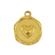 Colgantes Acero Inox coraz&oacute;n Dorado