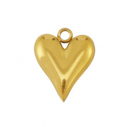 Colgantes Acero Inox coraz&oacute;n Dorado