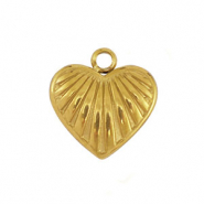Colgantes Acero Inox coraz&oacute;n Dorado