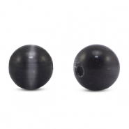 Abalorios de cristal 6 mm Ojo de gato Antracita