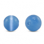 Abalorios de cristal 6 mm Ojo de gato Azul