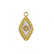 Colgante Acero Inox concha rombo Dorado-blanco (color natural)