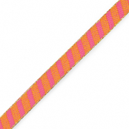 Cinta con texto a rayas Naranja-rosado
