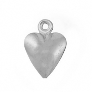 Colgantes Acero Inox coraz&oacute;n Plateado