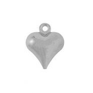 Colgantes Acero Inox coraz&oacute;n Plateado
