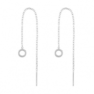 Pendientes Acero Inox redondo Plateado
