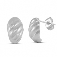Pendientes Acero Inox retorcido Plateado