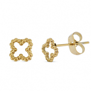 Pendientes Acero trébol Dorado
