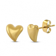 Pendientes Acero Inox corazón Dorado