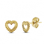 Pendientes Acero Inox corazón Dorado