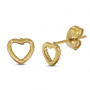 Pendientes Acero Inox corazón Dorado