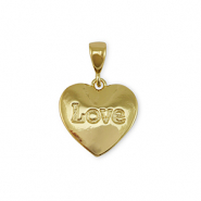 Metal TQ lat&oacute;n colgante coraz&oacute;n "love" Dorado