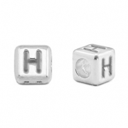 Abalorios letras met&aacute;licos DQ H Plata vieja (sin n&iacute;quel)