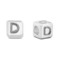 Abalorios letras met&aacute;licos DQ D Plata vieja (sin n&iacute;quel)