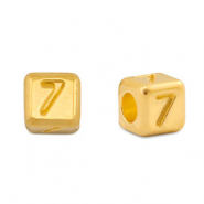 Abalorios letras met&aacute;licos DQ 7 Dorado (sin n&iacute;quel)