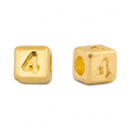 Abalorios letras met&aacute;licos DQ 4 Dorado (sin n&iacute;quel)