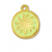 Colgantes met&aacute;licos DQ soleil Dorado-amarillo lima (sin n&iacute;quel)