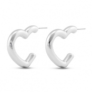 Pendientes trendy corazón Plata