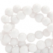 Abalorios de cristal 6 mm opaco Blanco