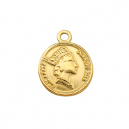 Colgantes Acero Inox moneda Dorado