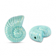 Abalorios de cerámica griega DQ conchas Azul turqueza