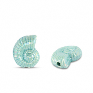 Abalorios de cerámica griega DQ conchas Azul turqueza