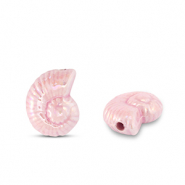 Abalorios de cerámica griega DQ conchas Rosa bebé