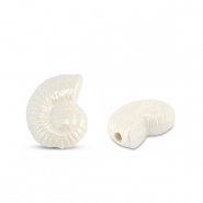 Abalorios de cerámica griega DQ conchas Blanco