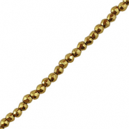 Abalorios Hematita bola faceteada 2mm Dorado