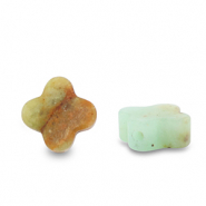 Piedras Naturales abalorios Amazonita trébol Verde turquesa multicolor