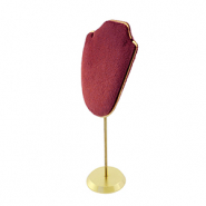 Expositor de joyería busto para collares Rojo burdeos-dorado