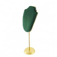 Expositor de joyería busto para collares Verde oscuro-dorado